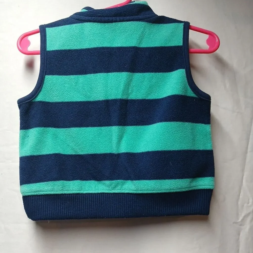 Carters ~ Boy's Sleeveless Hoodie~ Size 9 Months ~ Teal/Blue Striped.